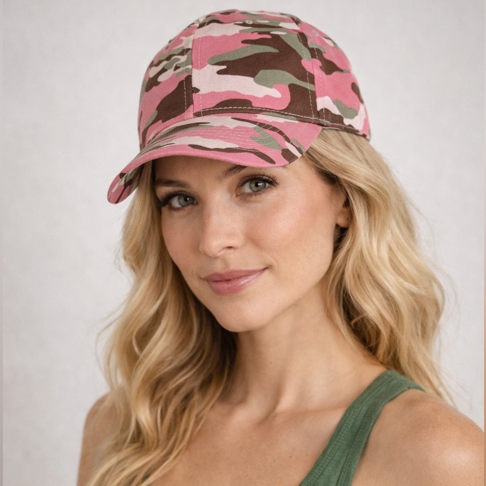 Cotton Denim Ladies Camouflage Cap NEW